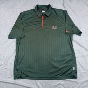 Miami Hurricanes Shirt Mens 2XL NCAA Football Dri Fit Performance Nike Polyester